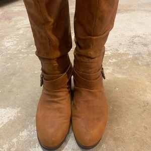 Brown riding boots